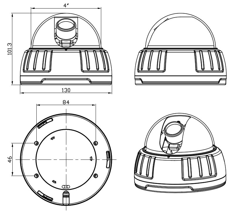 camera case,camera housing，vandal proof dome housing,ir camera housing
