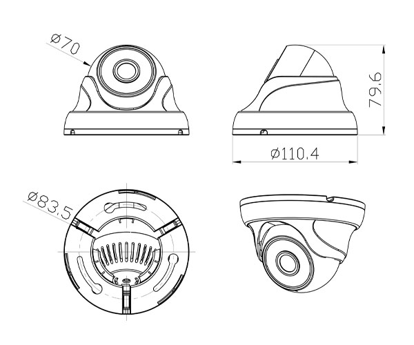 camera case,camera housing，vandal proof dome housing,ir camera housing